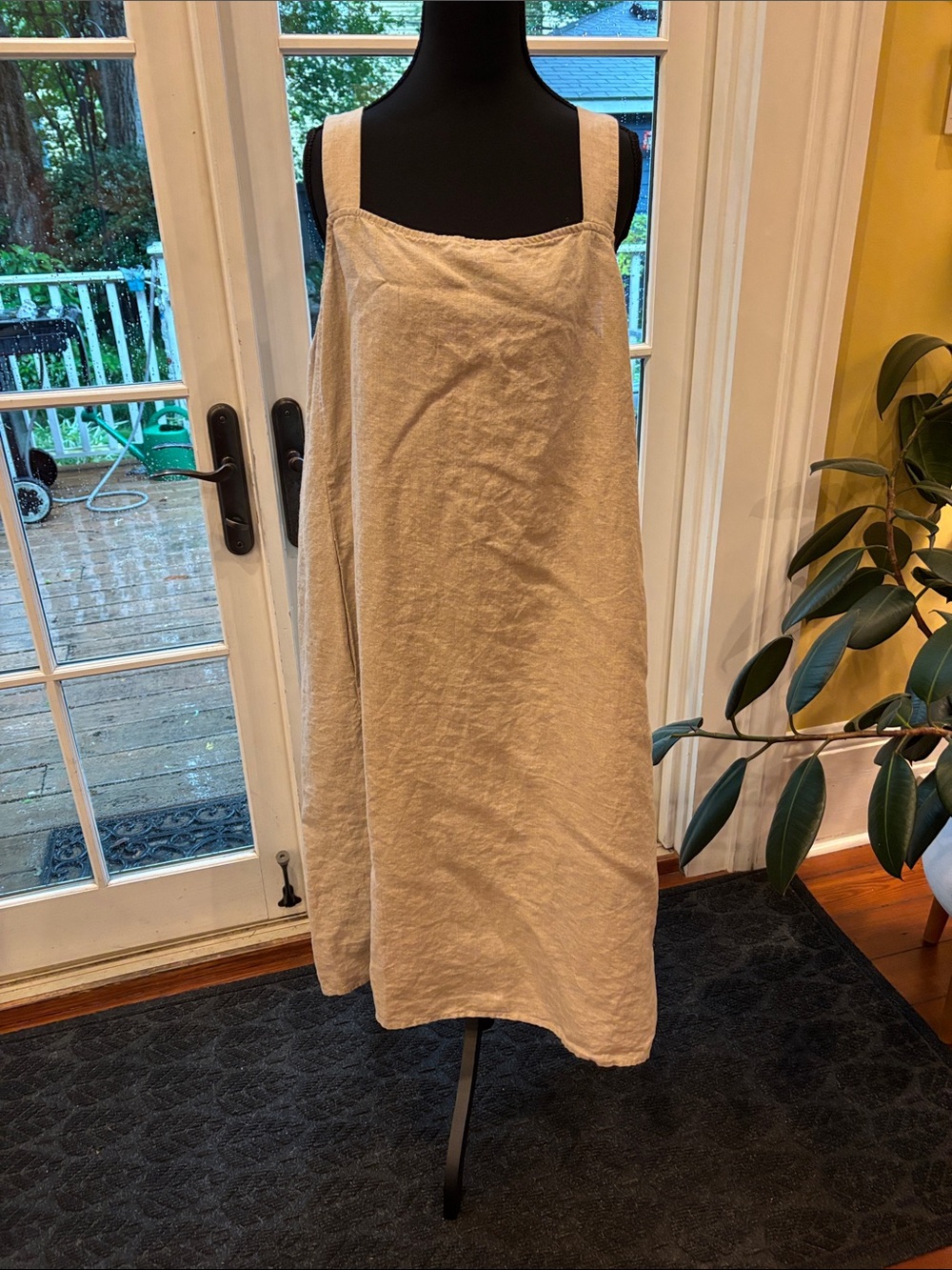Eileen Fisher Natural Cream A-Line Linen Dress